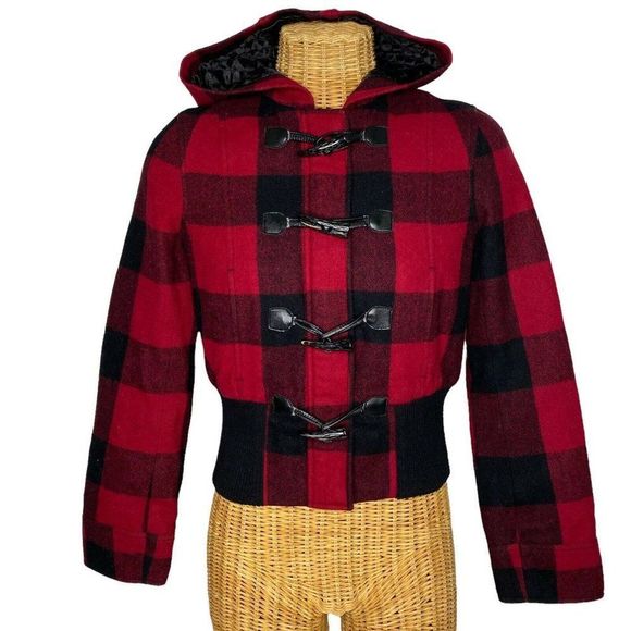 Vintage Levi's Red and Black Plaid Bomber Jacket - Picture 1 of 9